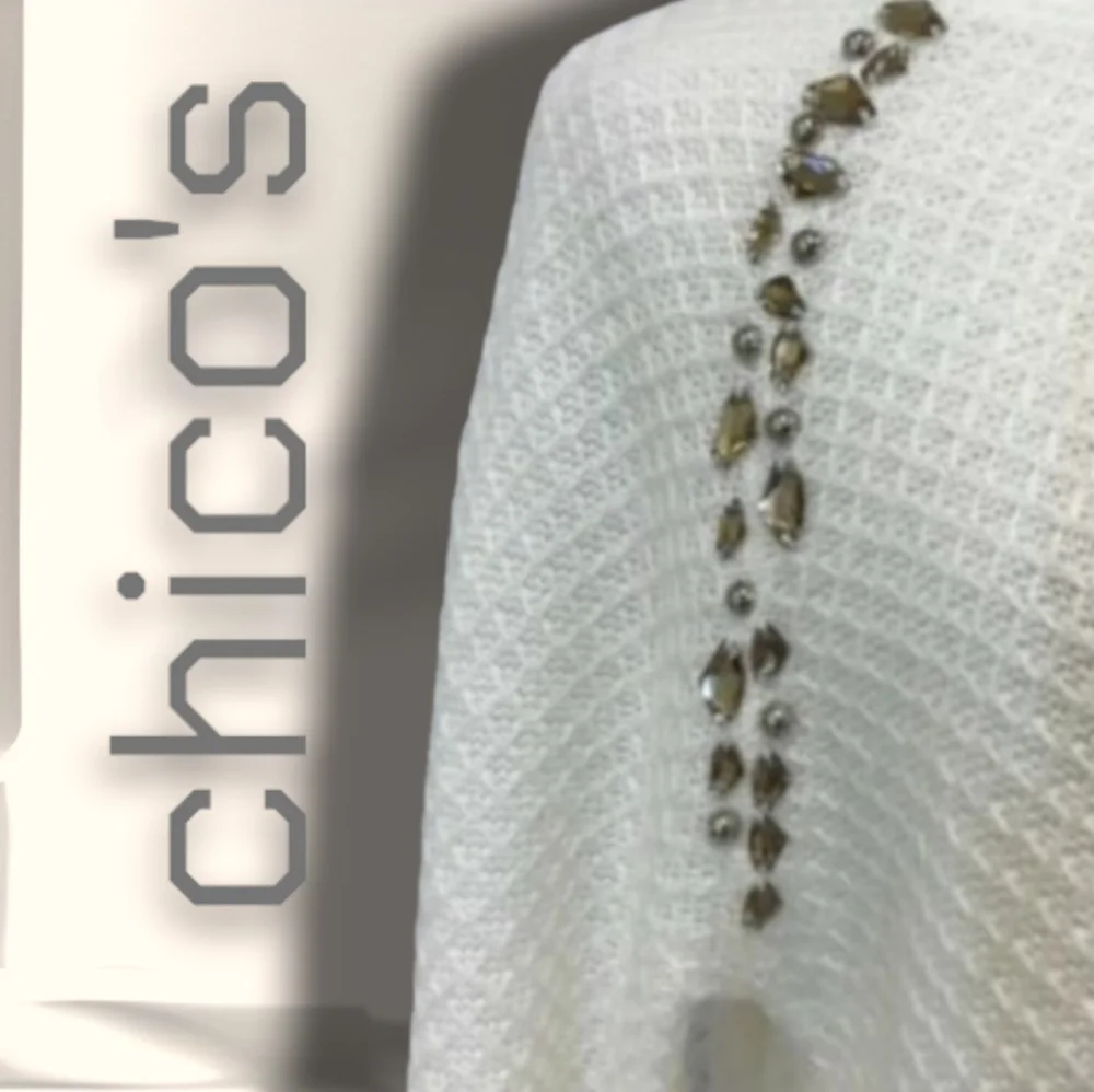 Chico's  Ivory sweater L sz 2 - Picture 6 of 13